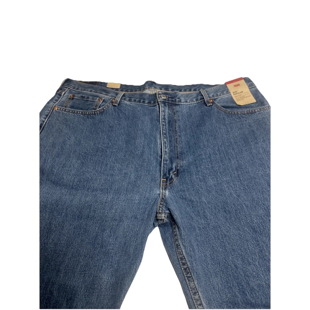 Levis Men's 505 Regular Fit Jeans, Big & Tall, Medium Stonewash, 46x32 - Picture 2 of 11
